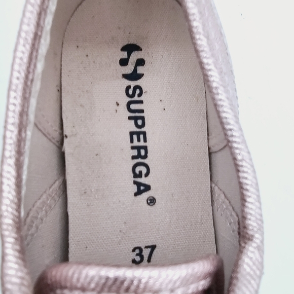 Superga Women's Metallic Pink Cotmetu Lace-Up Low Top Fashion Sneakers Size 5 - Picture 6 of 11